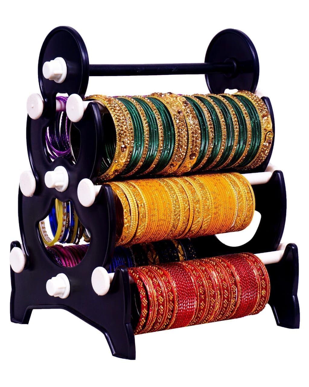 Syraa Premium Plastic Bangle Stand for Women – 6 Row White & Black Detachable Bangle Organizer for Wardrobe | Stylish Jewe... - Review, Price and Buying Guide
