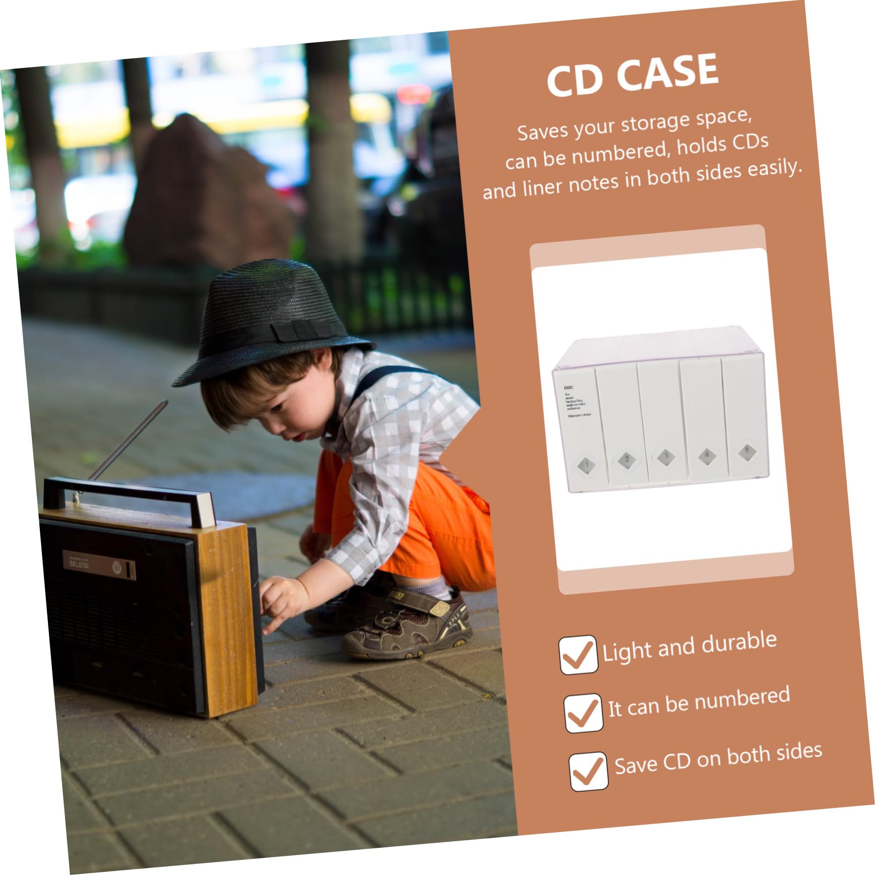 Custodia Porta CD Grande Capacità per 120 Dischi Bianca | Plastica e Tessuto Non Tessuto, Salvaspazio, Numerabile, Organizer per Archiviazione Ordinata