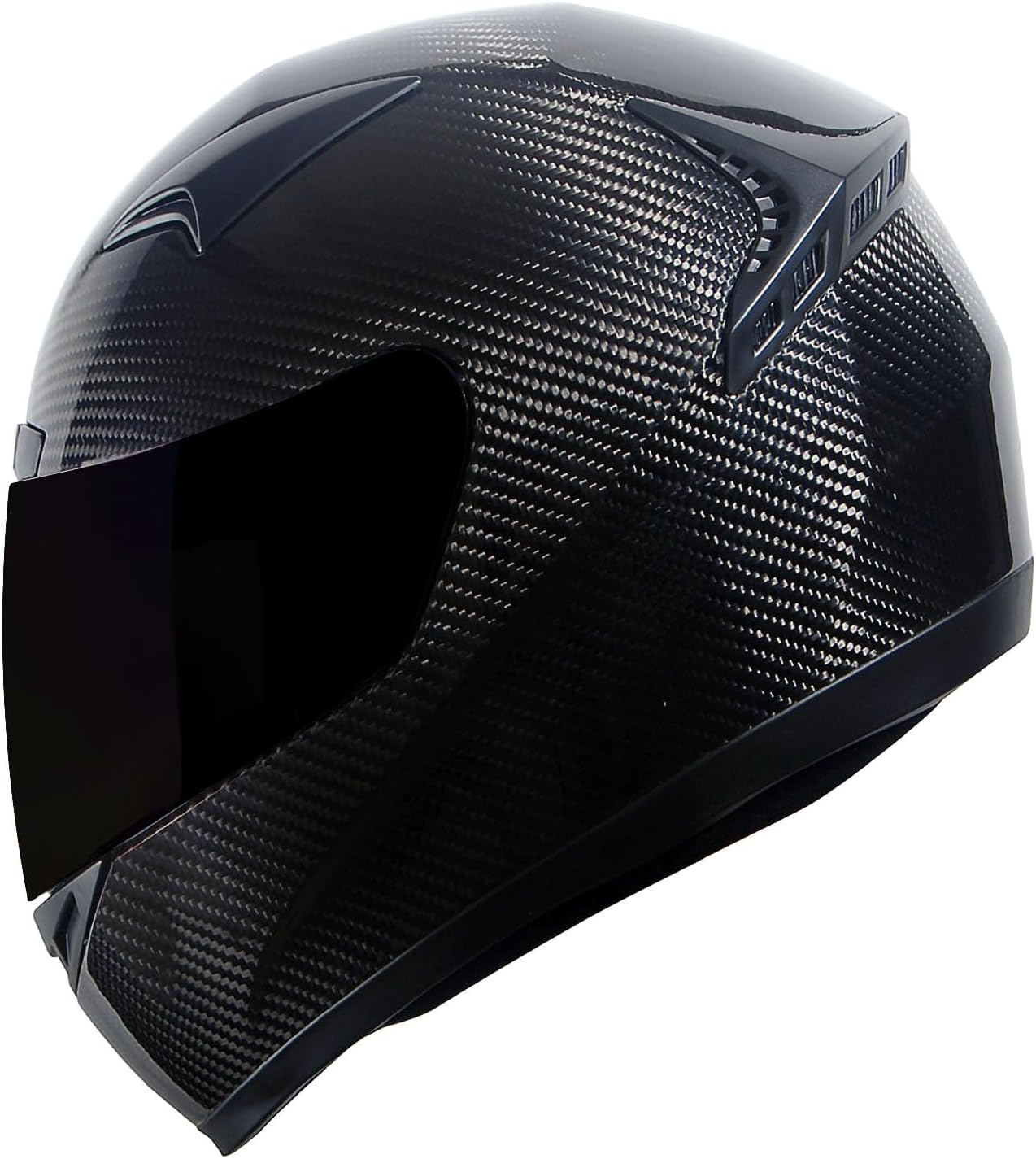 Genuine Carbon Fiber Motorcycle Street Bike Full Face Helmet Black