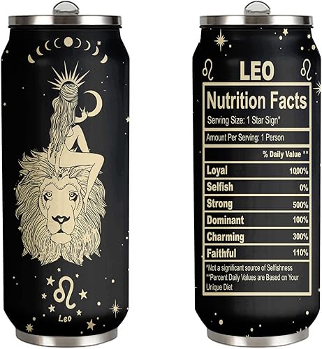 tatamonkey Leo Constellation - Vaso de acero inoxidable del zodiaco para hombre y mujer, para fanáticos de la astrología, regalos de cumpleaños,