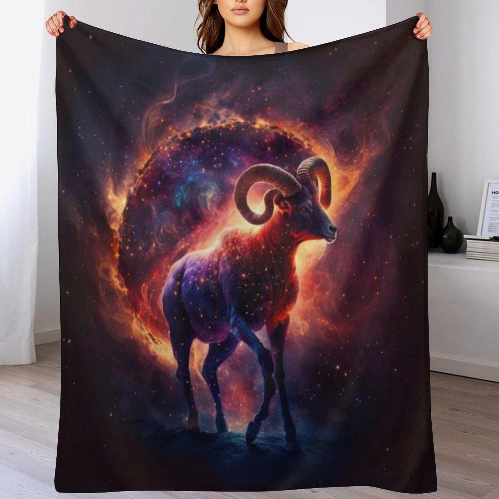 Couverture de canapé chèvre en flannel légère pour soirées cocooning
