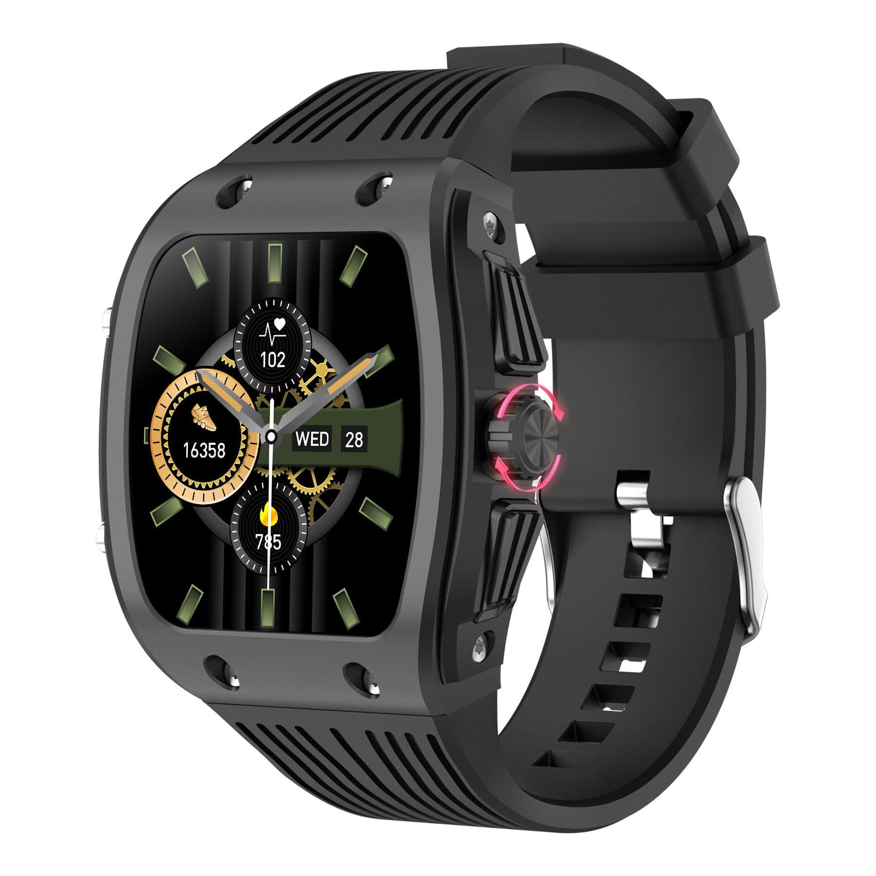 BRIBEJAT Reloj Inteligente Hombre - Llamadas Bluetooth, 1.76" Smartwatch con AI Función, 123+ Deportivos Pulsera Actividad con Pulsómetro/Sueño, Impermeable IP68 Smart Watch para Android iOS, Negro
