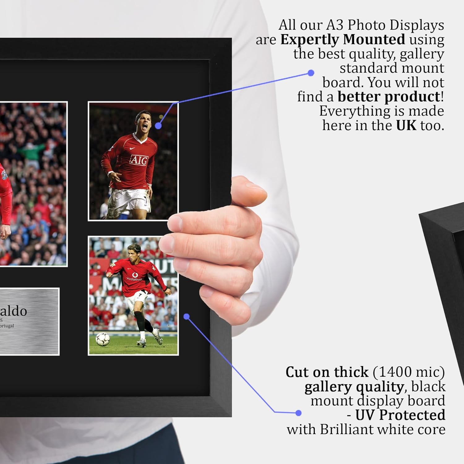 HWC Trading Cristiano Ronaldo 16 x 12 inch (A3) Printed Gifts Signed Autograph Picture for Football Fans and Supporters - 16" x 12" Framed - Image 4