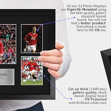 HWC Trading Cristiano Ronaldo Printed Memorabilia Signed Autograph Picture Photograph Display for Football Fans and Supporters - A3 Framed