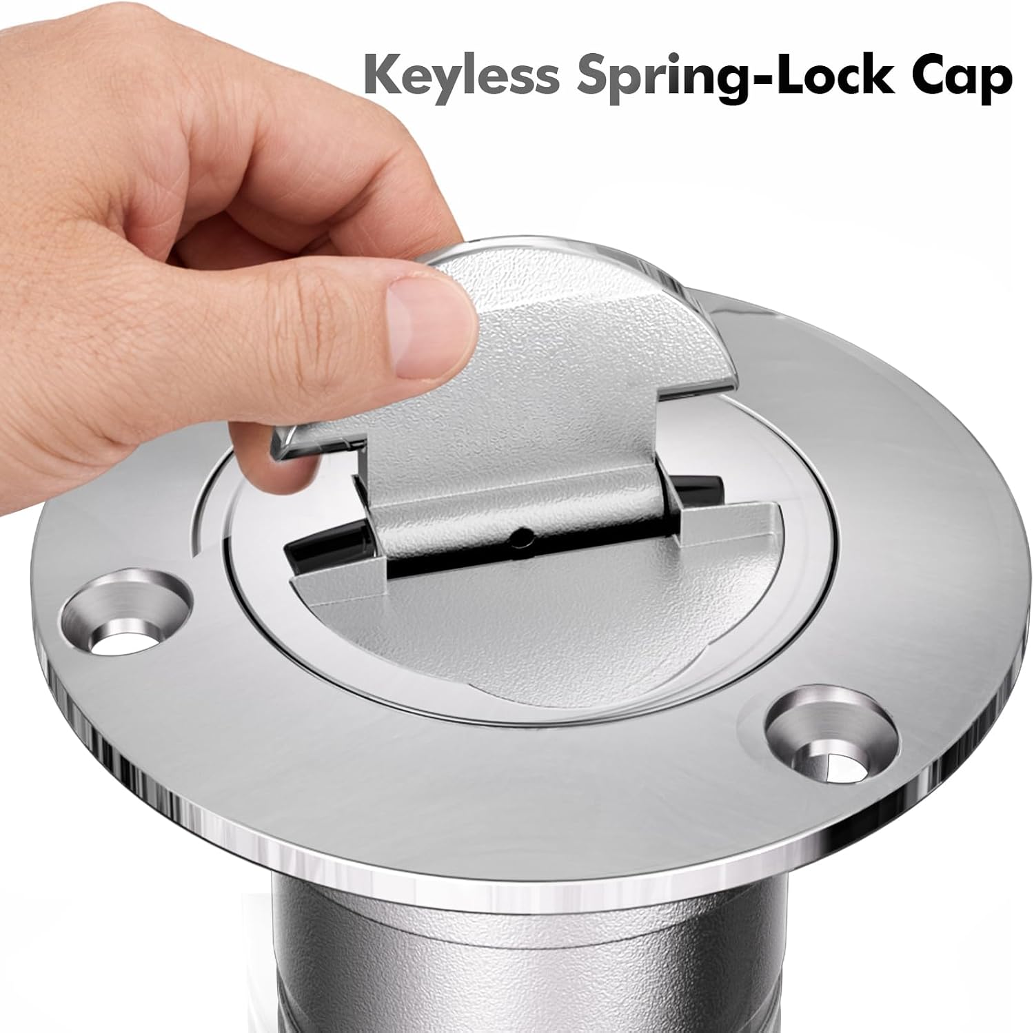 1-1/2 Inch Boat Deck Filler, 316 Stainless Steel Straight/Angled Marine Deck Fill Fitting for Gas/Fuel/Diesel/Waste/Water with Cap & Chain for Boat, Yacht, RV