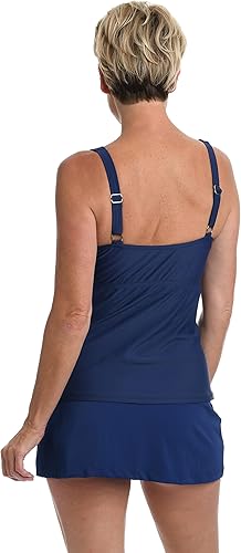 Miniatura 2 de Maxine of Hollywood Women's Over The Shoulder Shirred Tankini Swimsuit Top