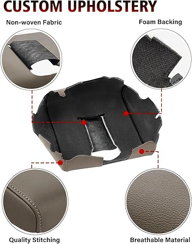 Miniatura 3 de KBH Funda de repuesto para reposabrazos de consola central automática para Chevy Chevrolet Silverado y GMC Sierra 1500 2500 3500 2014-2018, borde de