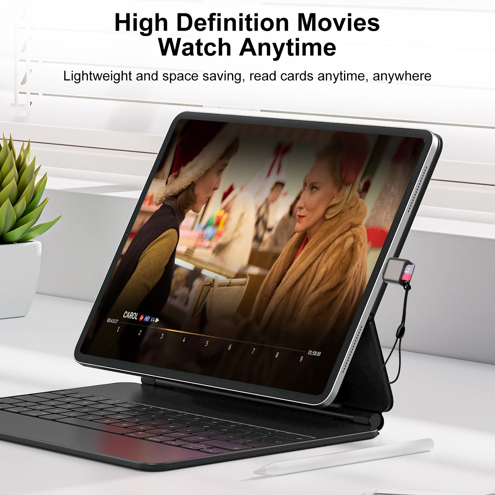 Czytnik kart microSDUSB, czytnik pamięci USB-C typu C 3.0 na TF z adapterem USB-C dla MacBook, laptopów i telefonów z Androidem, szary