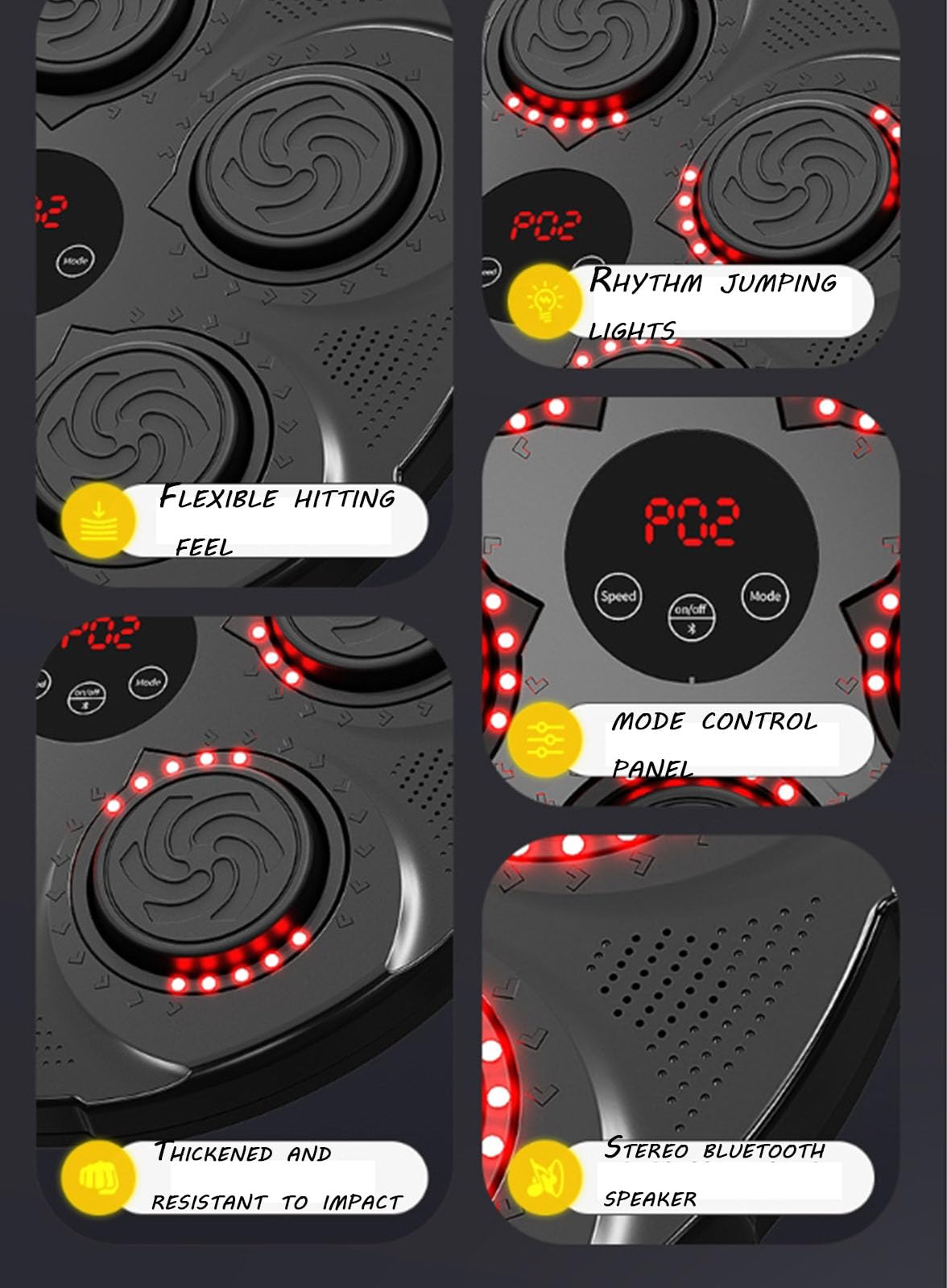 Bersaglio di boxe musicale, Esercizio libero, Bersaglio di boxe musicale, Applicazione multi-scena, Collegamento Bluetooth (black B)