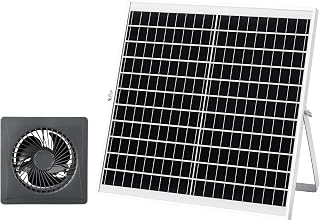 VEVOR Solar Powered Fan, 20W Solar Panel with Battery Storage, 220 CFM Airflow, Adjustable Panel Angle, 2030 RPM High-Speed, Fast Air Exchange for Greenhouse, Grow Tents, Chicken Coops, Shelters