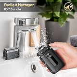 Brightup Men's Electric Shaver with Fold-Out Long Hair Trimmer, 150 Min. Battery & USB-C Quick Charge, Wireless Waterproof Foil Shaver for Wet/Dry Shaving, Black - 6