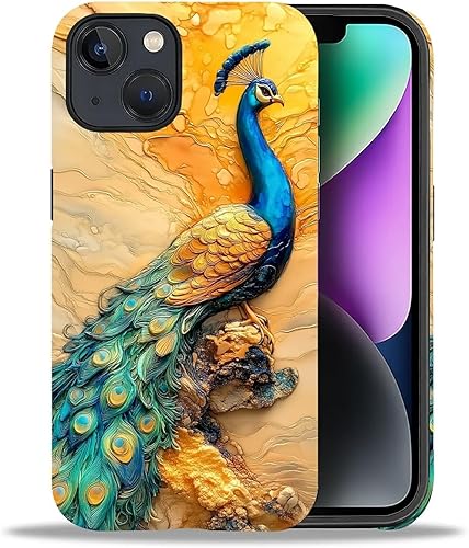 Miniatura 20 de DAIZAG Funda compatible con iPhone 11 Pro Max, hermosa carcasa rígida híbrida de plástico TPU con diseño de pájaro colorido + funda protectora de