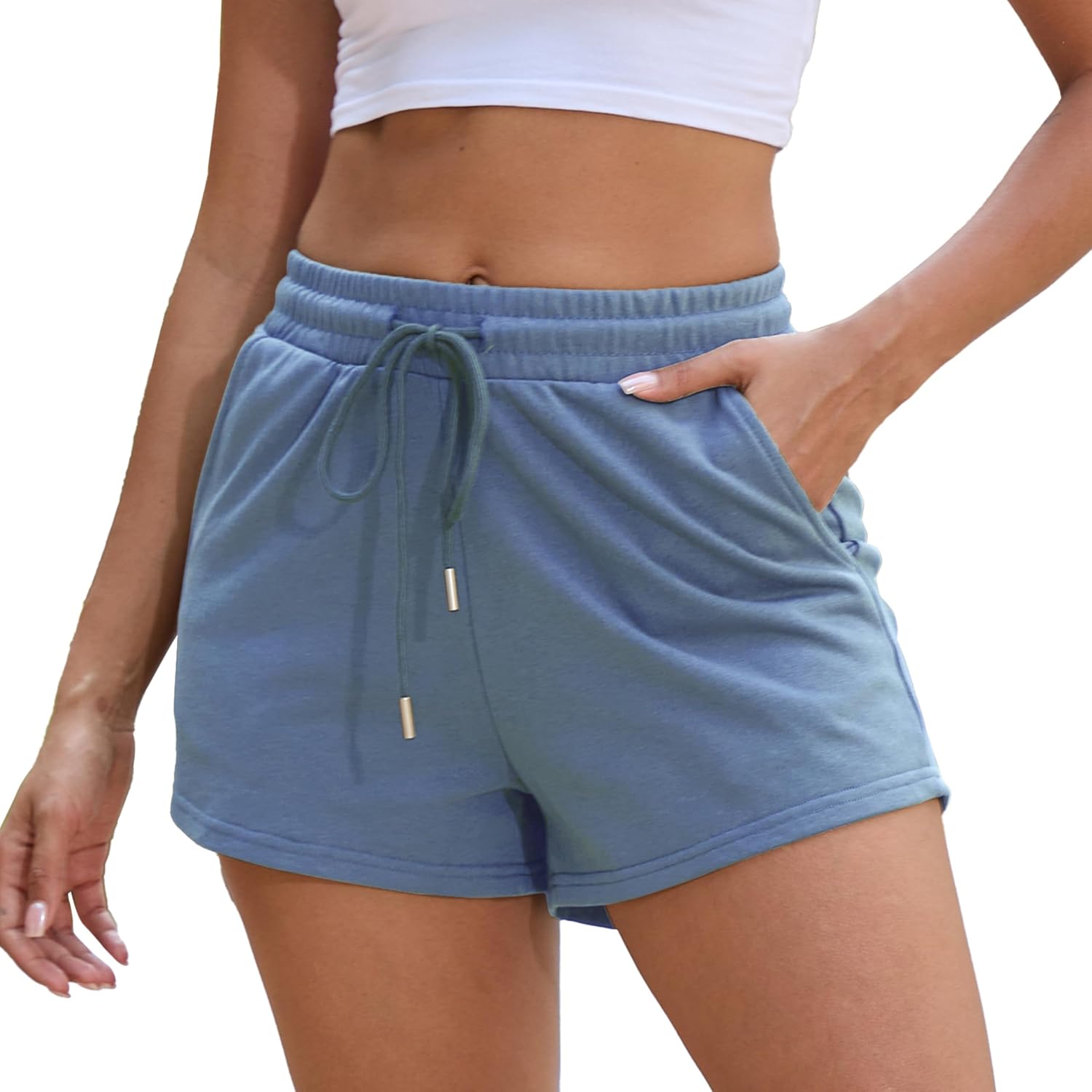 Womens Summer Sweat Shorts Casual Beach Vacation Clothes Running Shorts with Pockets