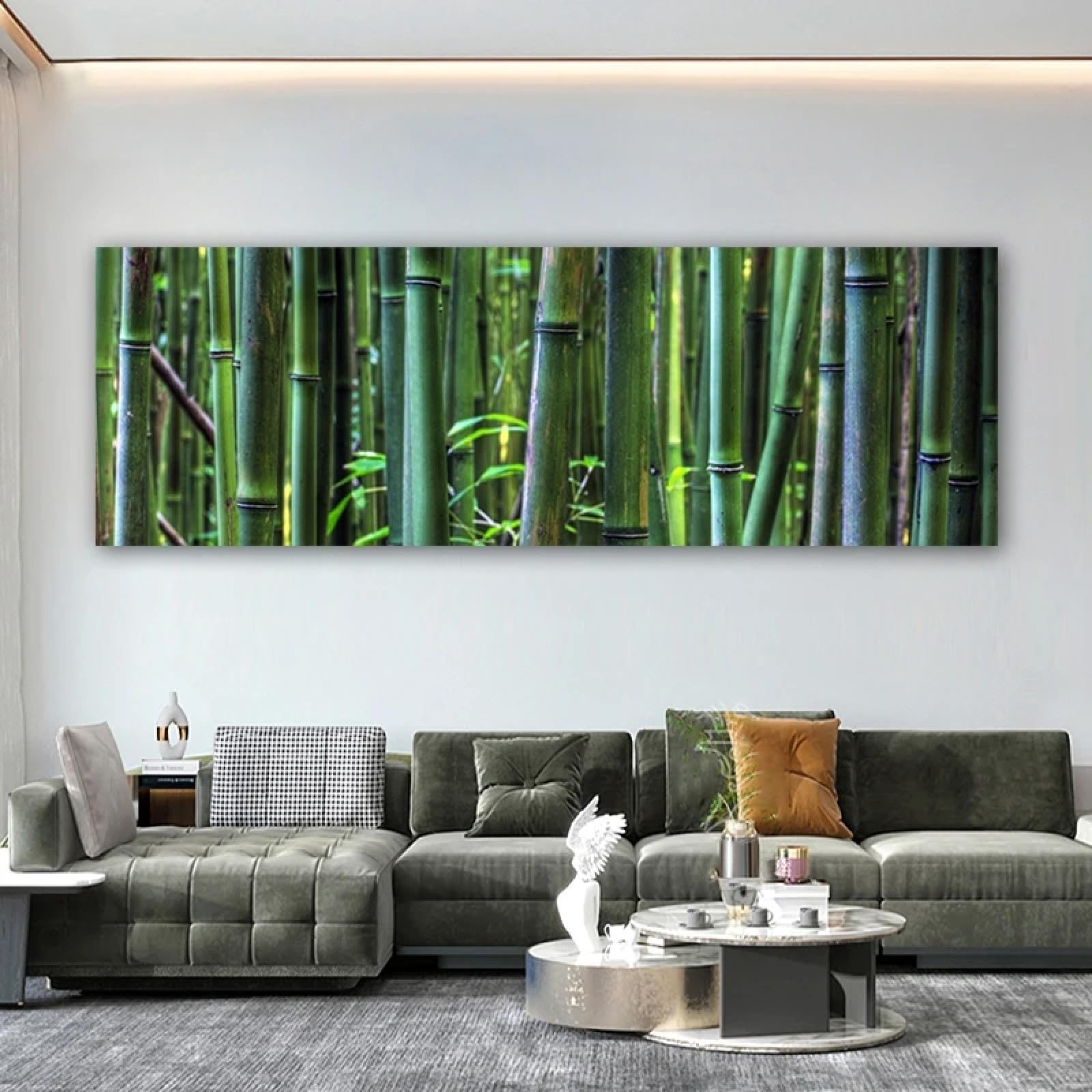 Toile forêt de bambou vert 55x170 cm pour habiller un mur vide - 8