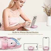 Vista 4 de with Safety Lock,Soft TPU Clear Case with Cute Bling Keychain and Cleaner kit for Women Girls