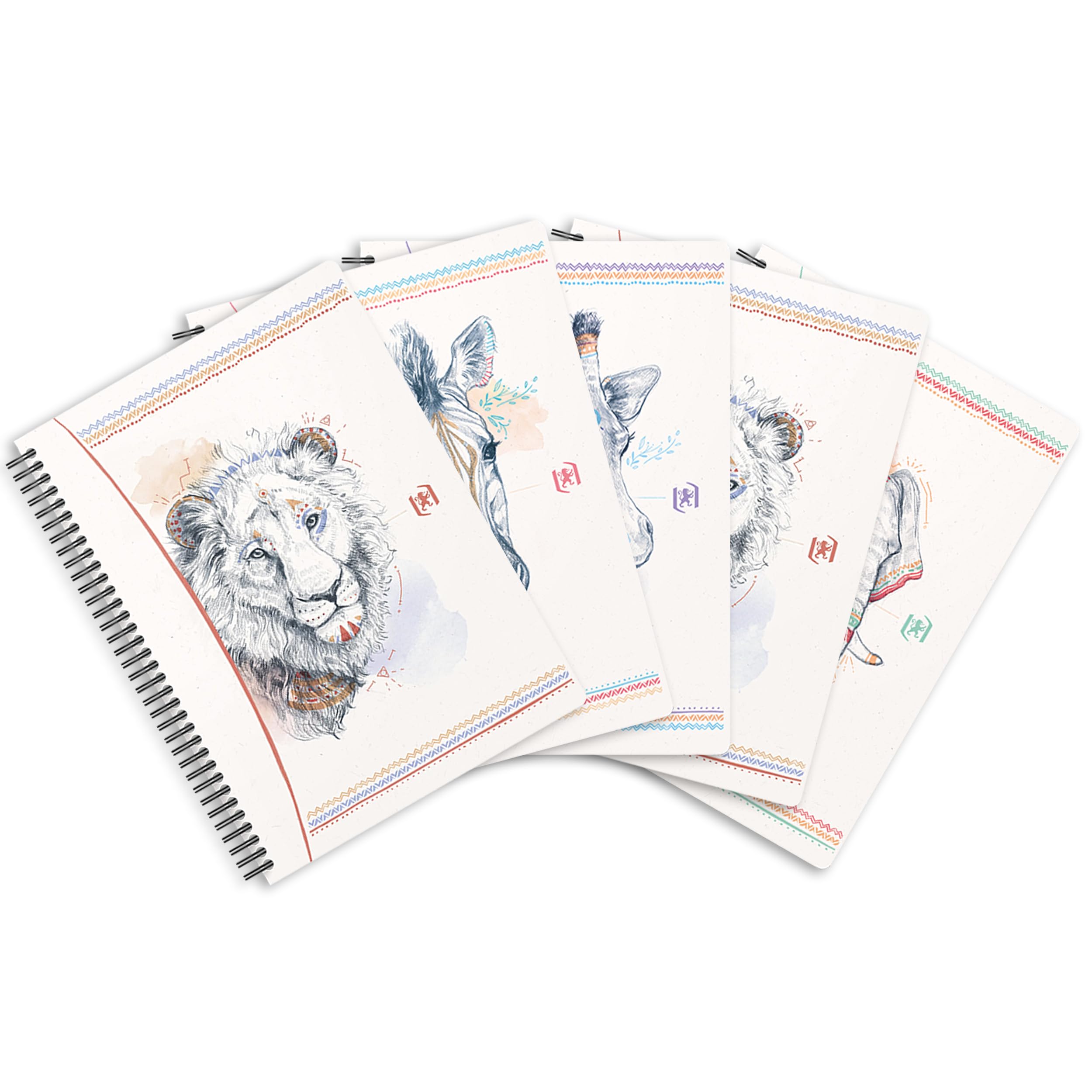 Oxford Boho Chic Spiral Bound Notepad B5 Ruled Pack of 5 120 Pages 90 g Paper Hardcover Random Motif