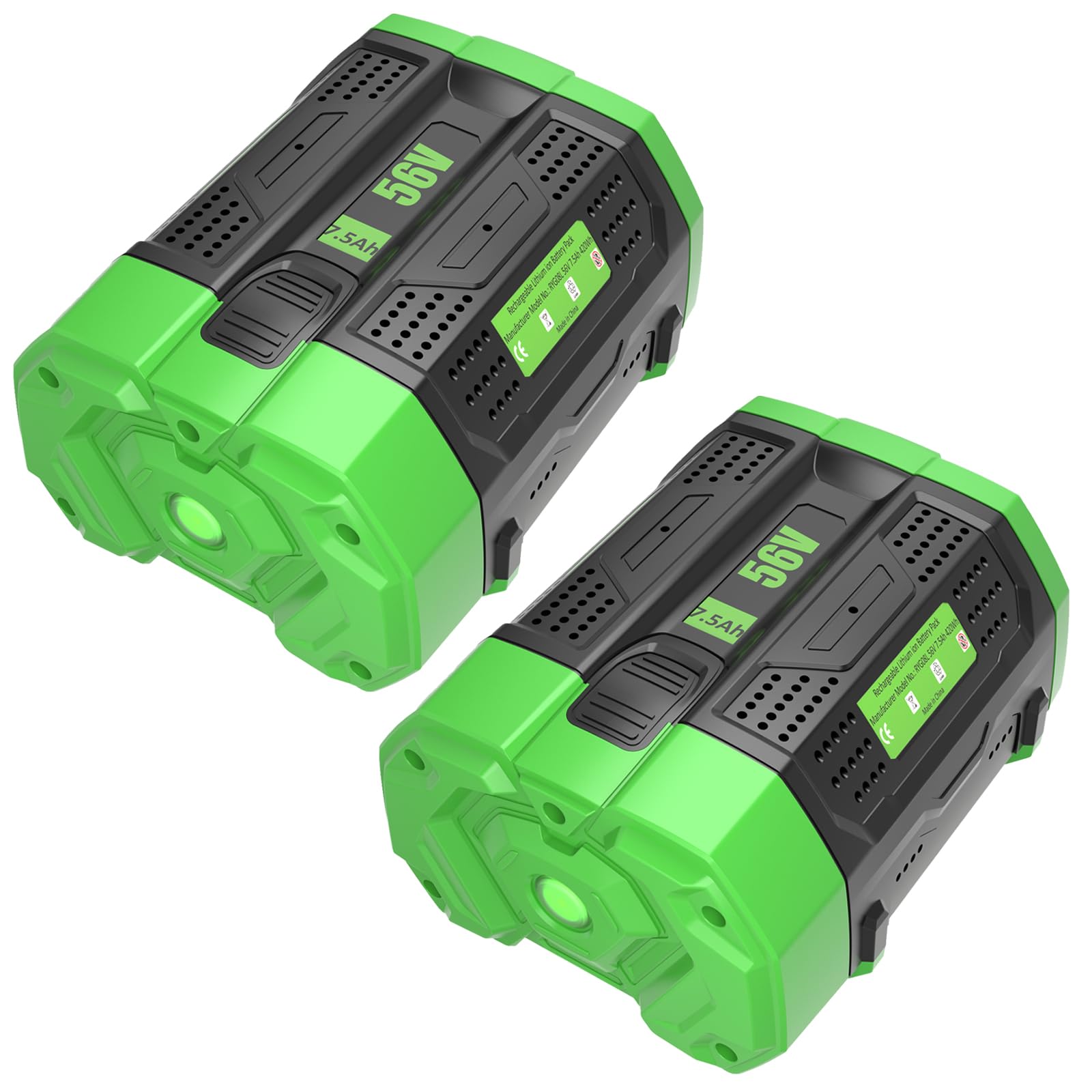 2 Packs Replacement for EGO 56V Battery 7.5Ah BA4200T BA4200(Black)