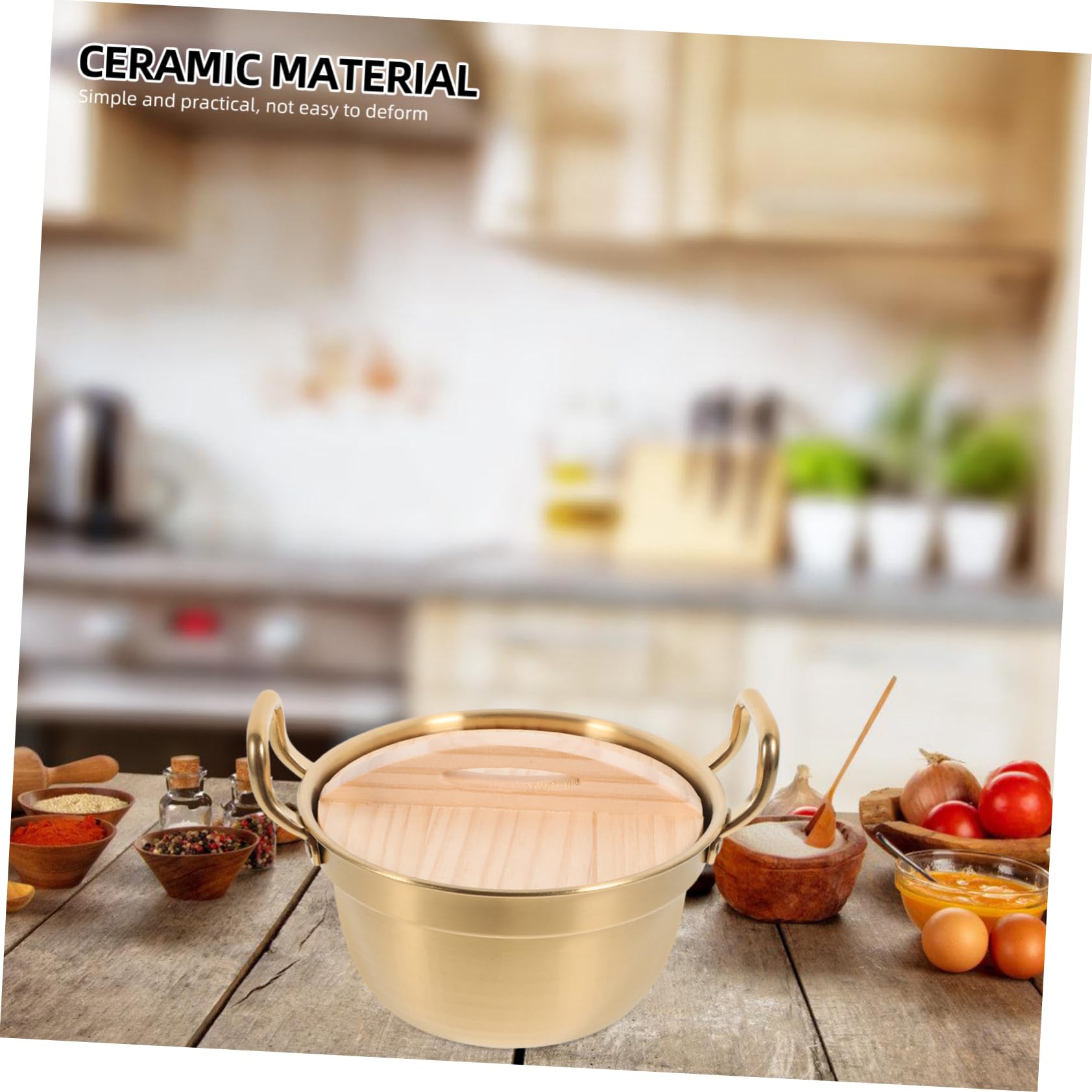 Mikinona Dual Handle Electric Soup Pot Korean Style Ramen Pot Stainless Steel for Cooking Pasta Stews