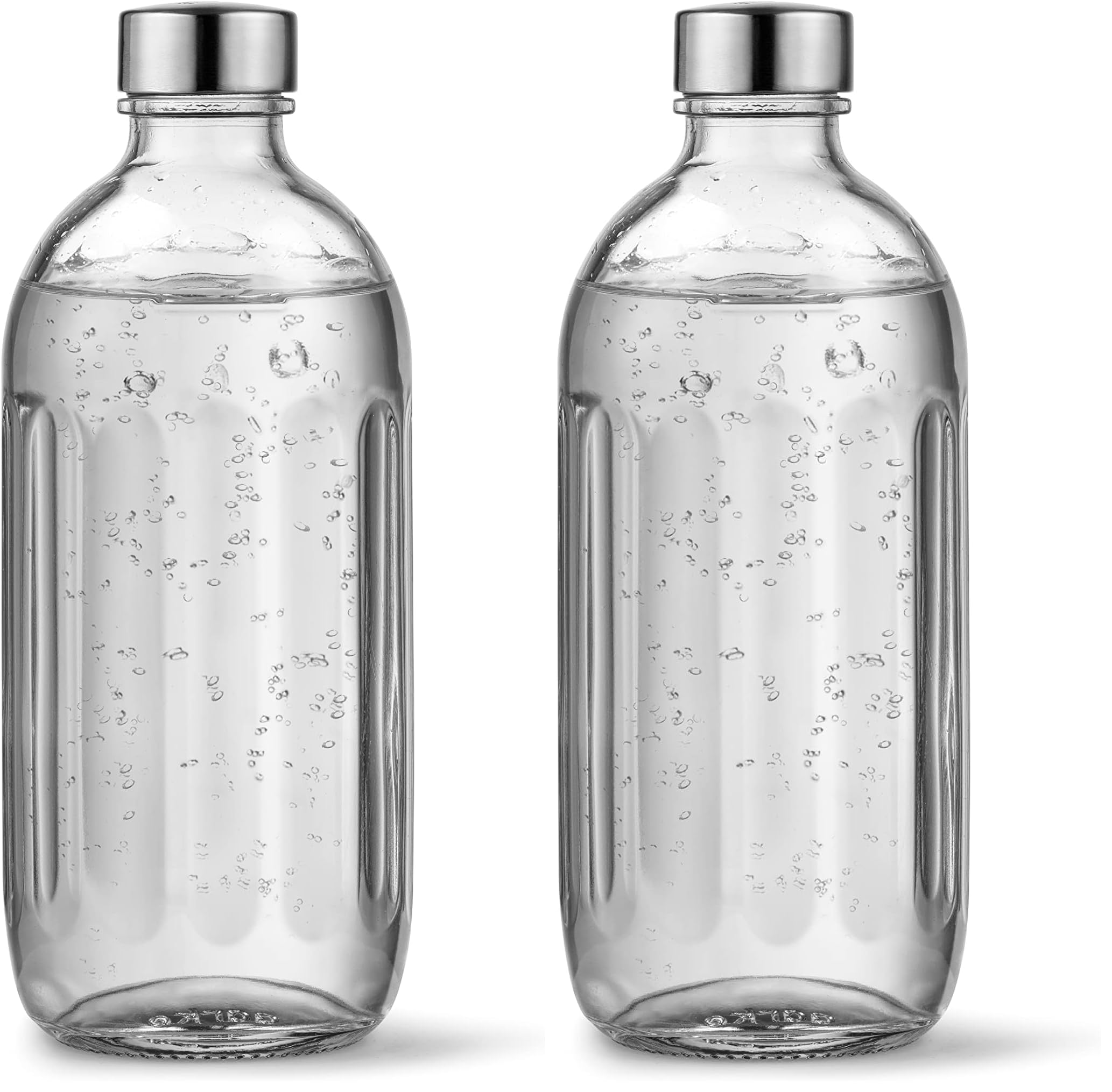 Bouteille en verre Carbonator Pro Aarke de 80cl en lot de deux avec détails acier