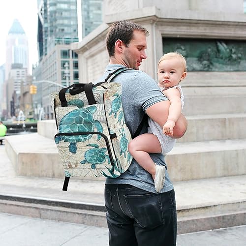 Miniatura 7 de Nueva mochila para pañales para pañales de bebé, bolsas de cambio multifunción tortuga marina paquete de viaje (226te6b), Multi