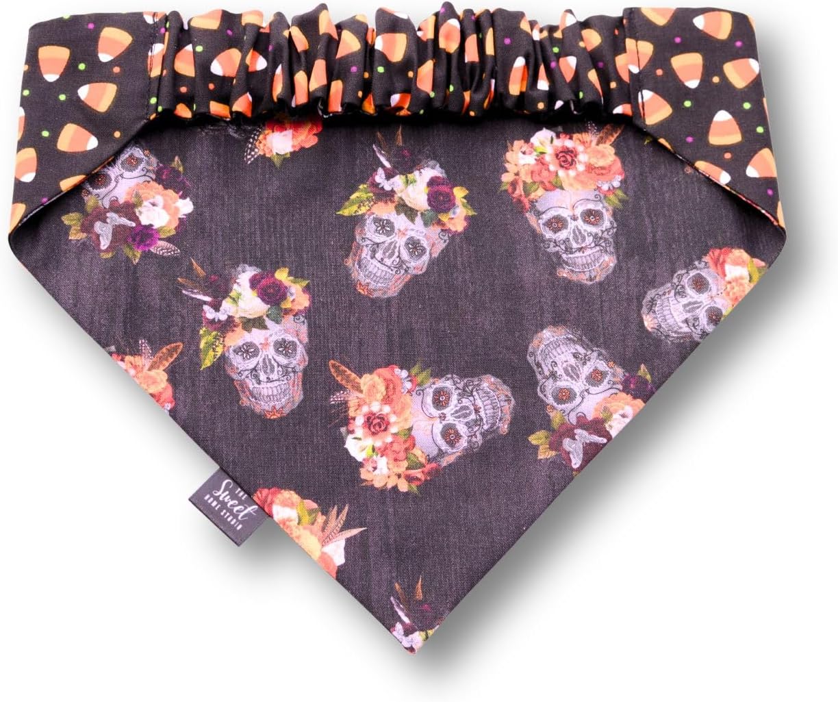 Halloween Scrunchie Dog Bandana Perfect for Halloween, Trick-or-Treating, Thanksgiving Elastic pet Bandana, Dog & cat Accessory (XX-Large, Candy Corns)