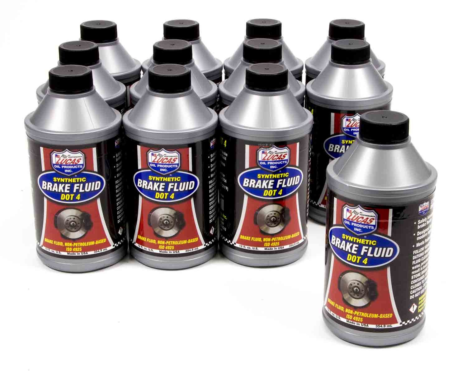 Lucas Oil 10827-12 DOT 4 Brake Fluid, 12 oz., Case of 12