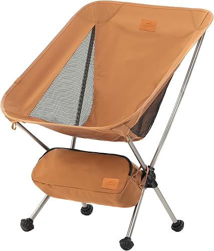 Naturehike YL08 Silla de camping ultraligera, silla de senderismo portátil de 2.38 libras con pies antihundimiento, silla de campamento plegable