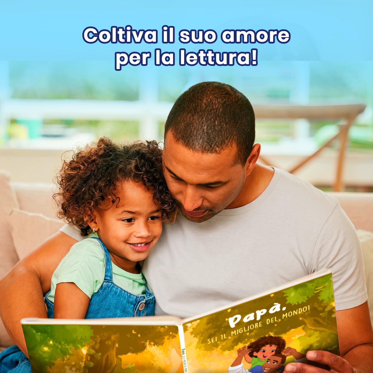 ETIKIDS Libro personalizzato per papà. Libro personalizzato con avatar. Papà, sii il più grande del mondo! Regalo originale per la festa del papà o per il compleanno. Da 4 a 7 anni