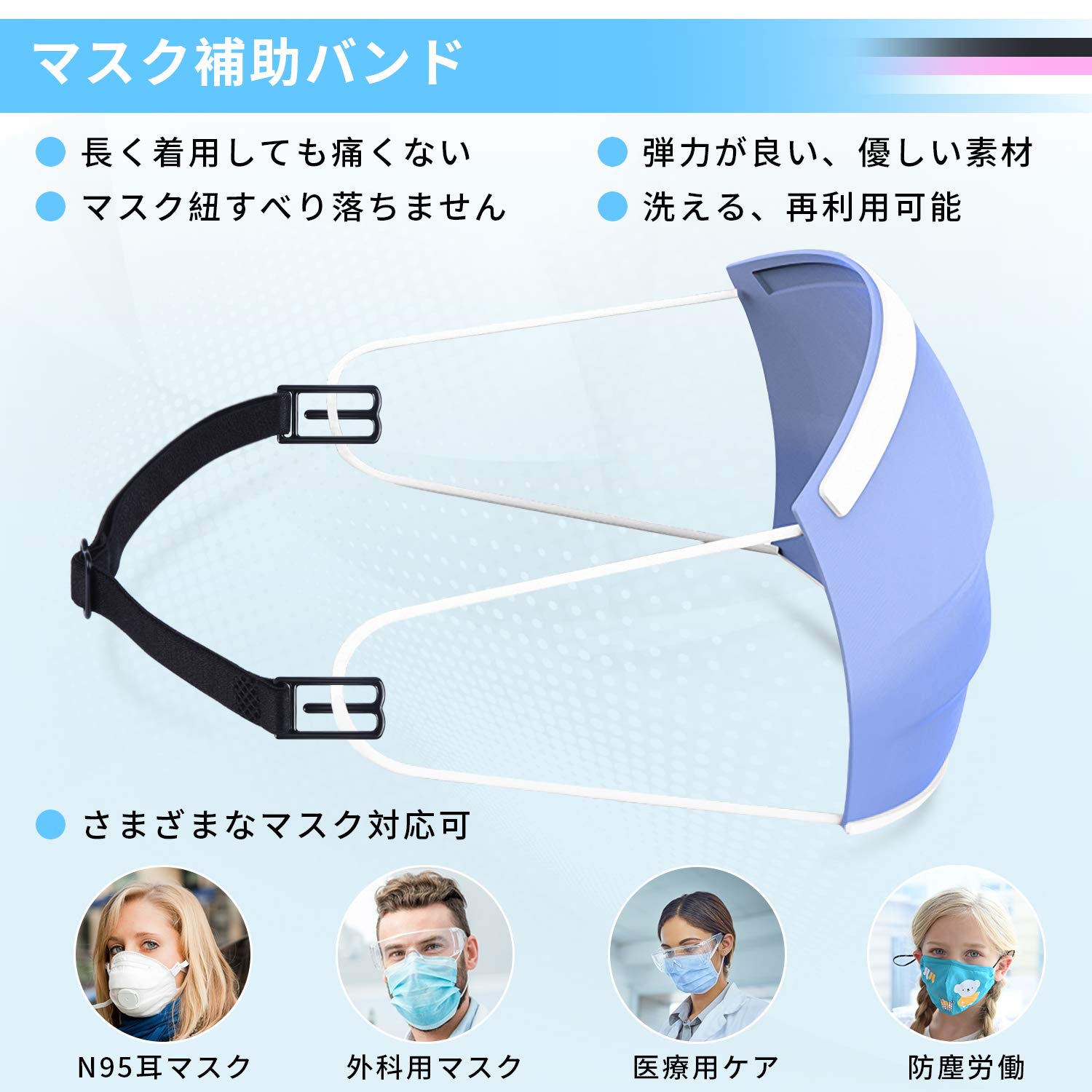 Amazon.co.jp: マスク耳痛くないマスクバンド 耳裏爽快 マスクひも用