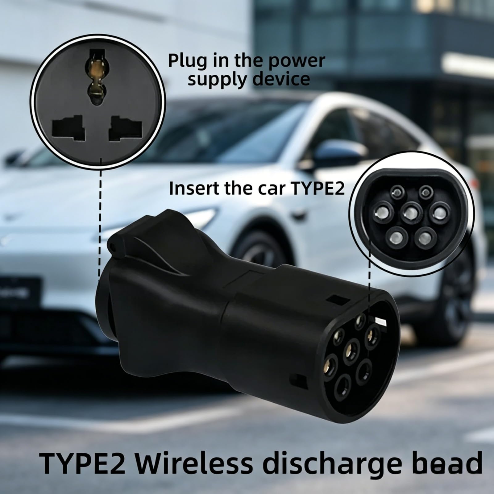 Adaptador V2L compatible con BYD, 16A 3,5KW Adaptador de Carga Vehículo Tipo 2 Schuko, 220V Adaptador de Descarga V2L para Vehículos Híbridos/Eléctricos BYD con Función V2L