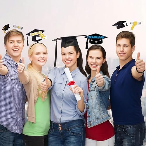 Vista 4 de Doneace Diadema de graduación 2023, suministros para el cabello, gorra de graduación, decoración para el cabello, aro para el cabello, 1 unidad