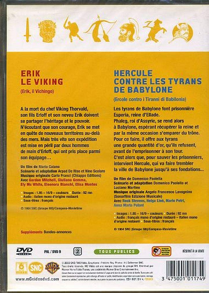 Erik le viking + hercule contre les tyrans de babylone - dvd