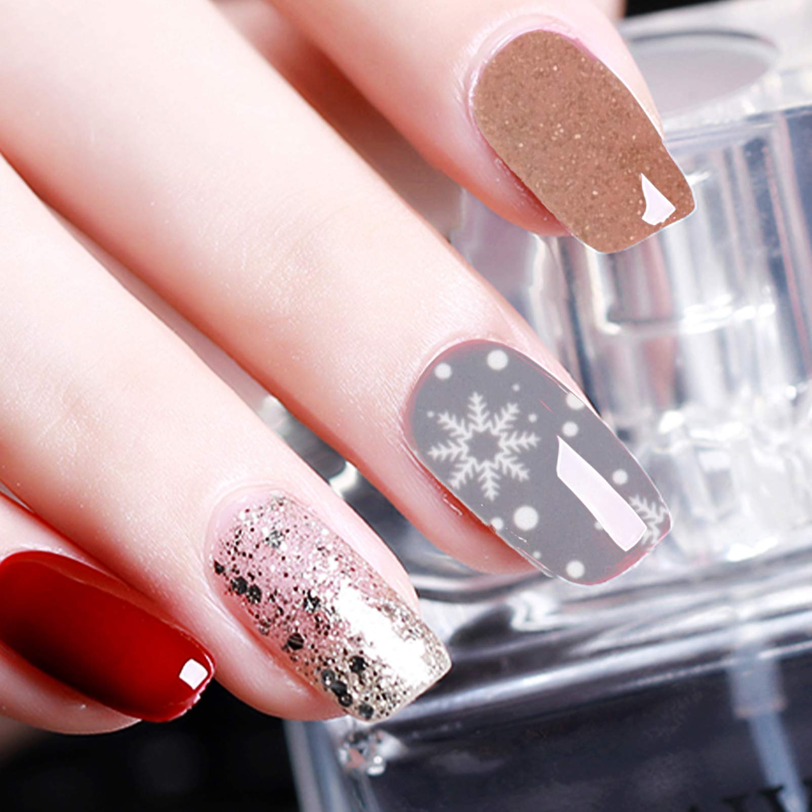 FRCOLOR 3 Set Di Adesivi Per Unghie Natalizi Decalcomanie Adesive Adesivi Per Nail Art Con Fiocchi Di Neve Per Donne 8 Fogli * 3