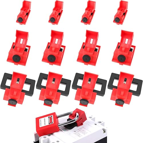 Circuit Breaker Lockout Device 12 Pack Kit with Clamp-On Design - OSHA Compliant