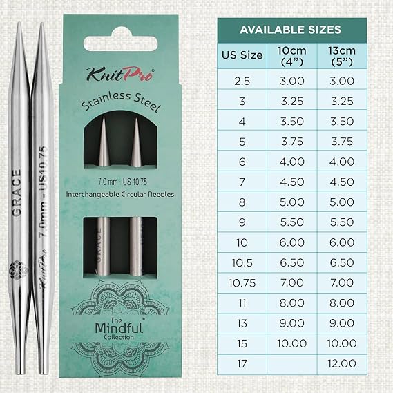 KnitPro The Mindful Collection Interchangeable Circular Needles 5 (13cm) | US Size 10.75 (7mm)
