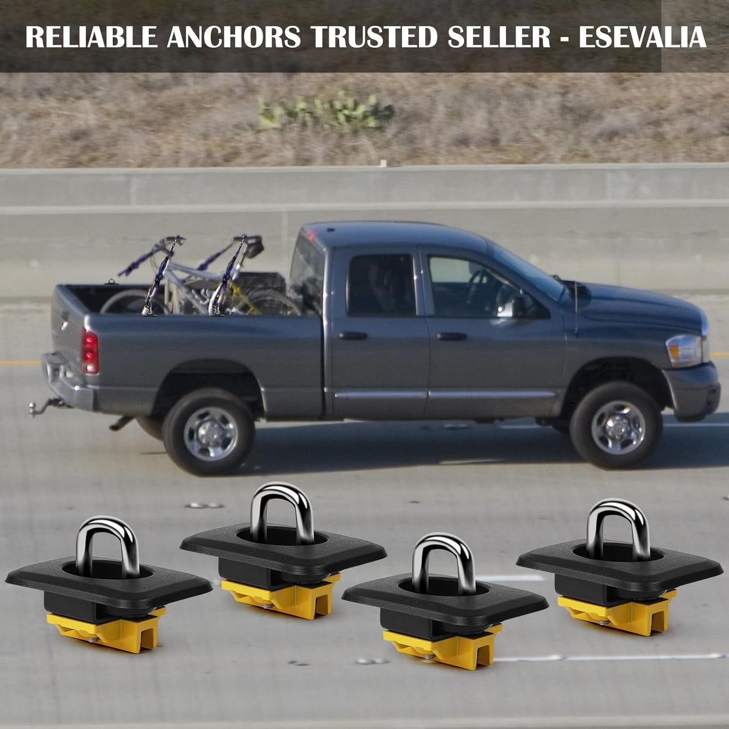 Tie Down Anchors Compatible with 1998-2014 Ford F150 1998-2016 Ford Super Duty 1988-2013 Chevrolet Silverado and GMC Sierra 1995-2008 Dodge RAM Retractable Truck Bed Tie Down 4 Pack - Image 6