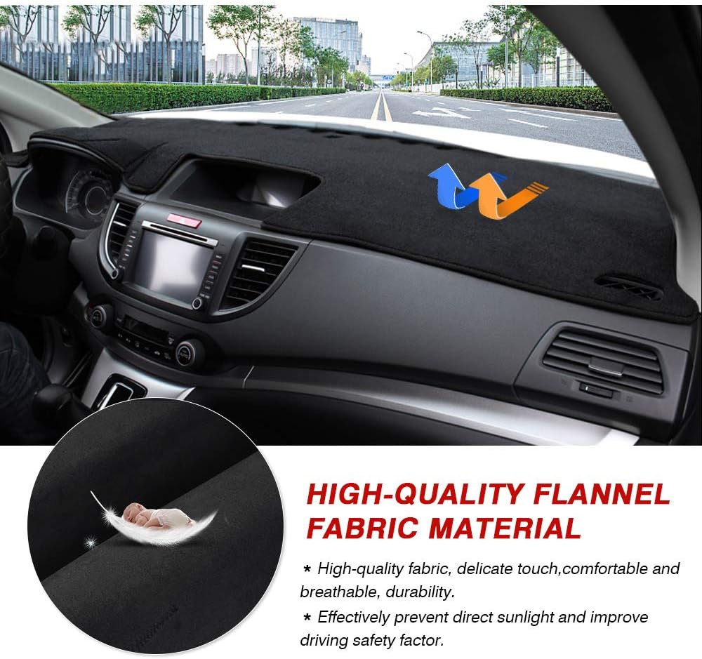 CARTIST Flannel Dashboard Cover for Honda CR-V 2012-2016 CRV Dash Cover Nonslip Dashboard Mat Protector Sunshade No Glare