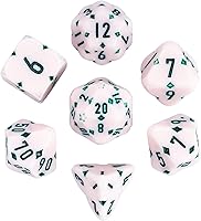 Vista 21 de Juego de 11 dados poliédricos de resina DND, dados de jade D&D para juegos de rol, juego de mesa RPG (verde)