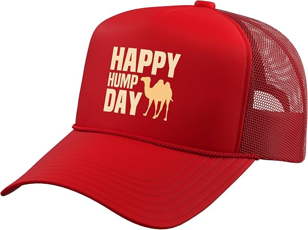 Gorra Trucker de Feliz Miércoles con Camello, Adivina Qué Día Es, Ajustable con Malla en la Parte Trasera