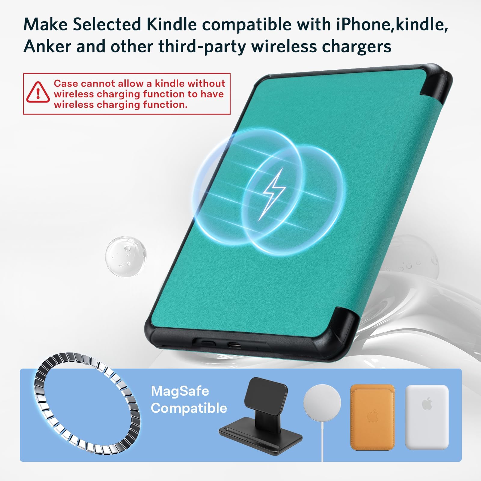 CoBak Etui magnetyczne do 7" Kindle Paperwhite 12. generacji 2024 i Kindle Colorsoft - Kompatybilne z iPhone MagSafe, do ładowarek bezprzewodowych Samsung/Belkin/Anker, automatyczne włączanie