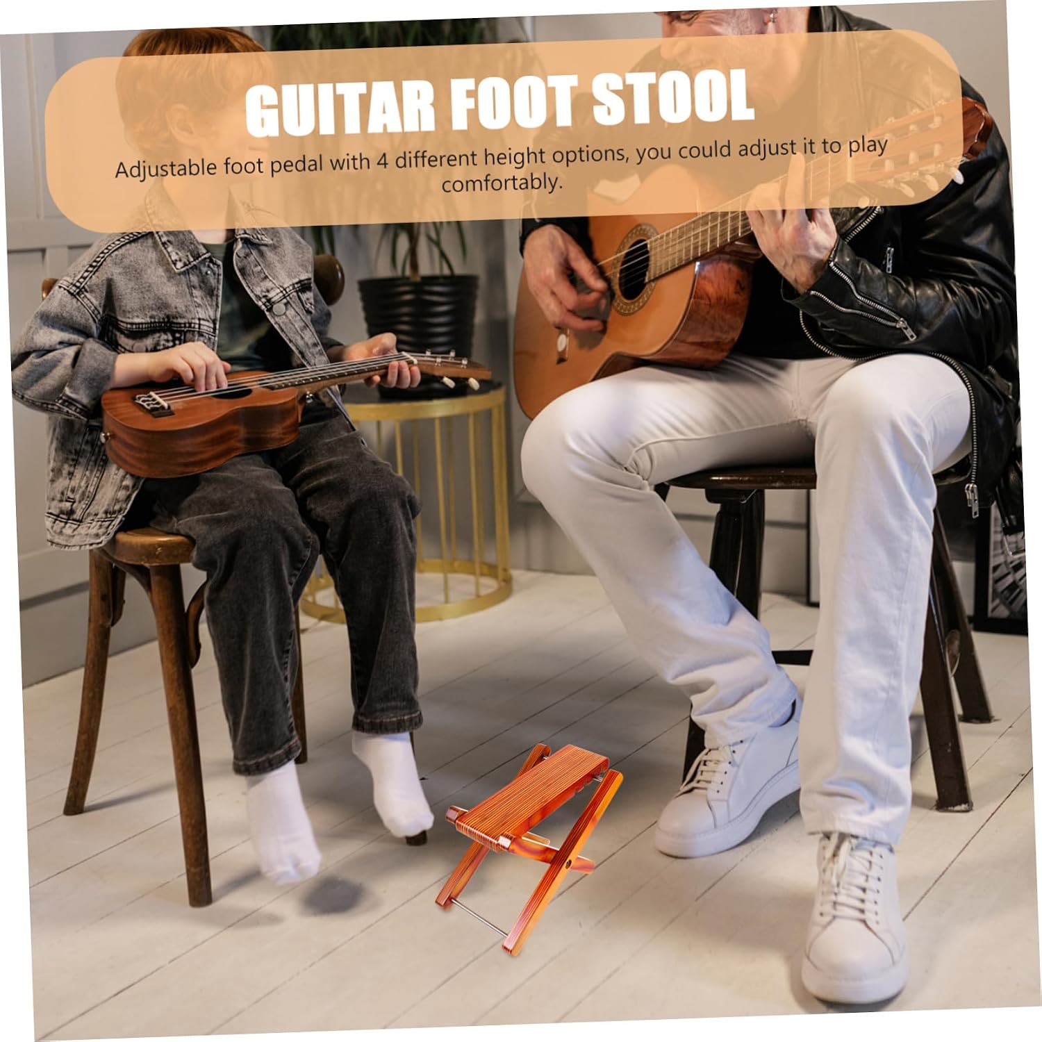 Adjustable Guitar Foot Stool with Height Levels Ergonomic Footrest for Classical Acoustic Guitarists Enhances Posture and Comfort for Adults