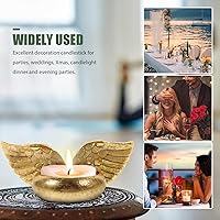 Vista 9 de 2 portavelas de oración, portavelas de ala de ángel, estatua de alas de ángel para centros de mesa de bautismo, boda, aniversario, cumpleaños