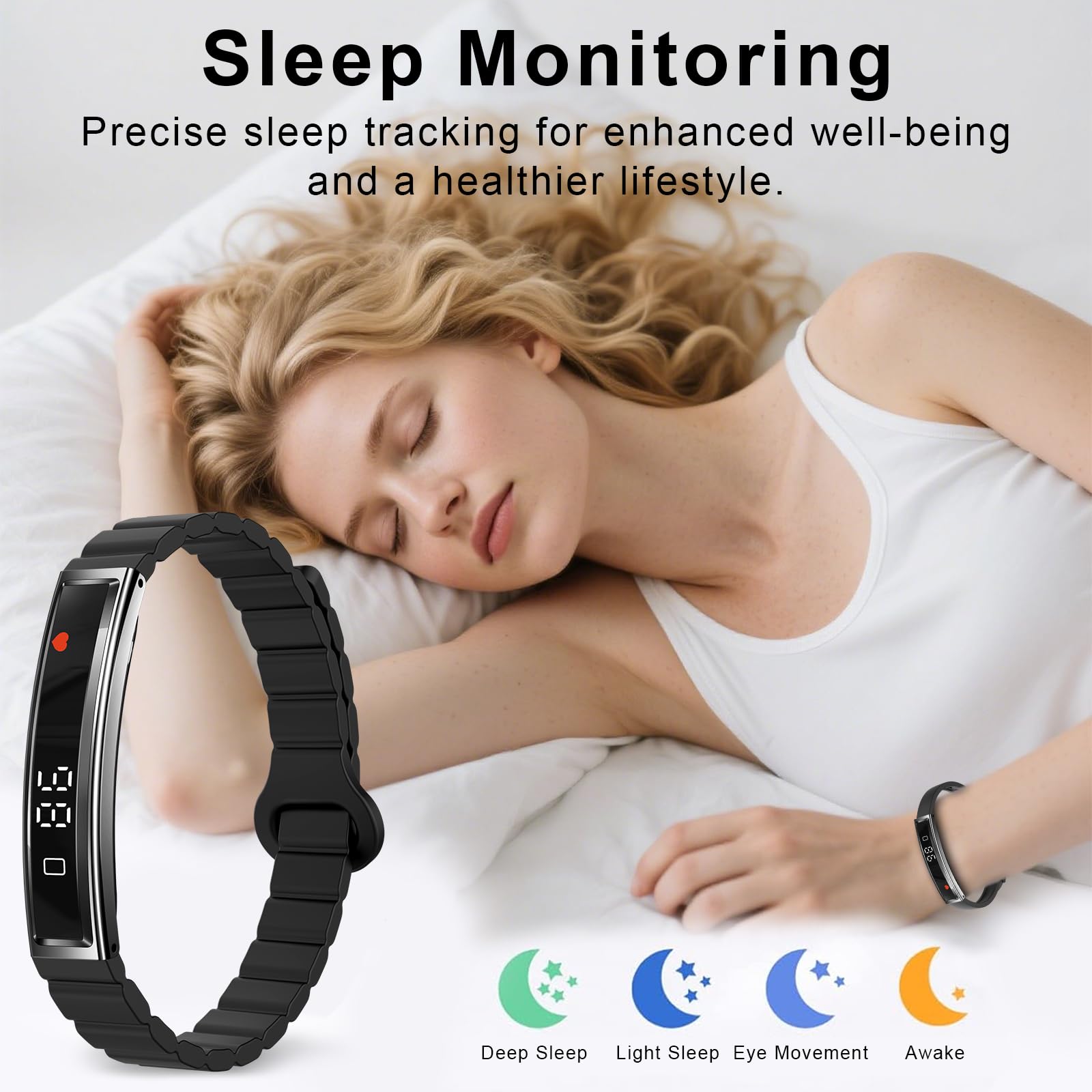 Fitness Armband Damen Herren Schmal,16.5g Smart Band Fitness-Tracker mit 12 Sportmodi,Pulsuhr SpO2 Schlafmonitor Schrittzähler,Anruferinnerung,Kein ABO erforderlich,Smart Watches für Android iOS