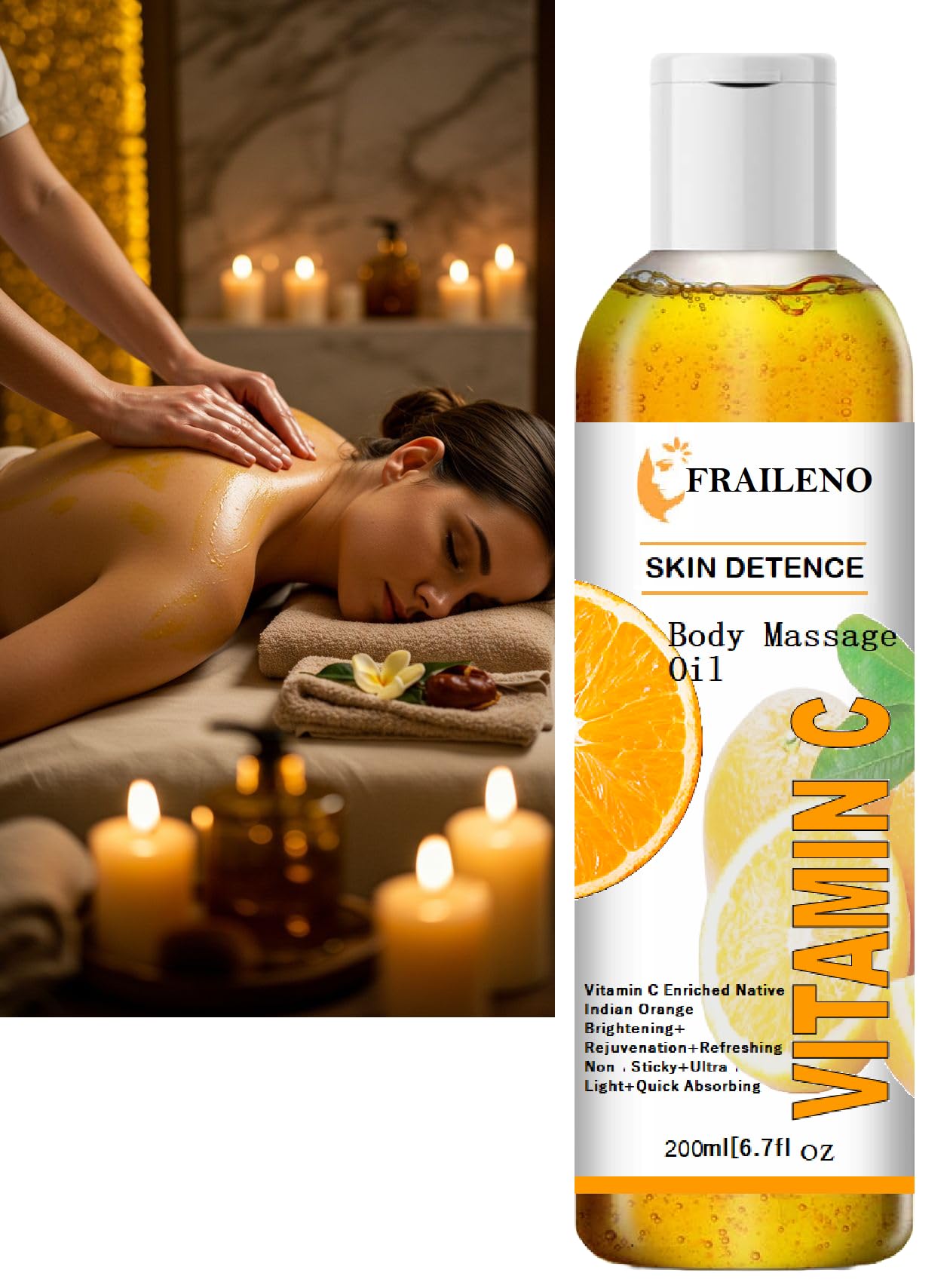 Sensual Vitamin C Body Massage Oil for Romantic Spa Nights, Soft Touch Glow & Deep Relaxation 200ml-image-23