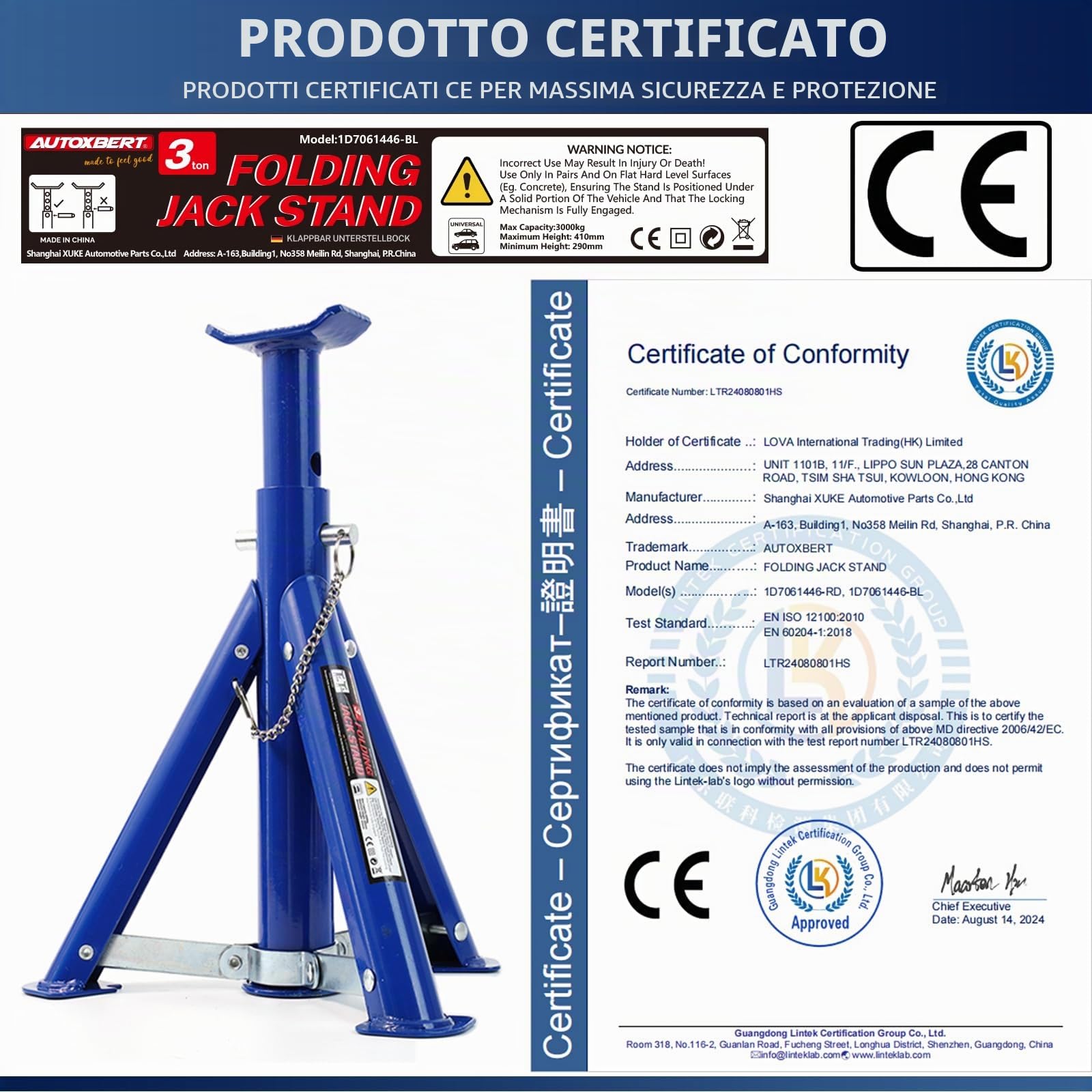 3 tonnellate regolabile treppiede trolley strumento di riparazione caravan blu