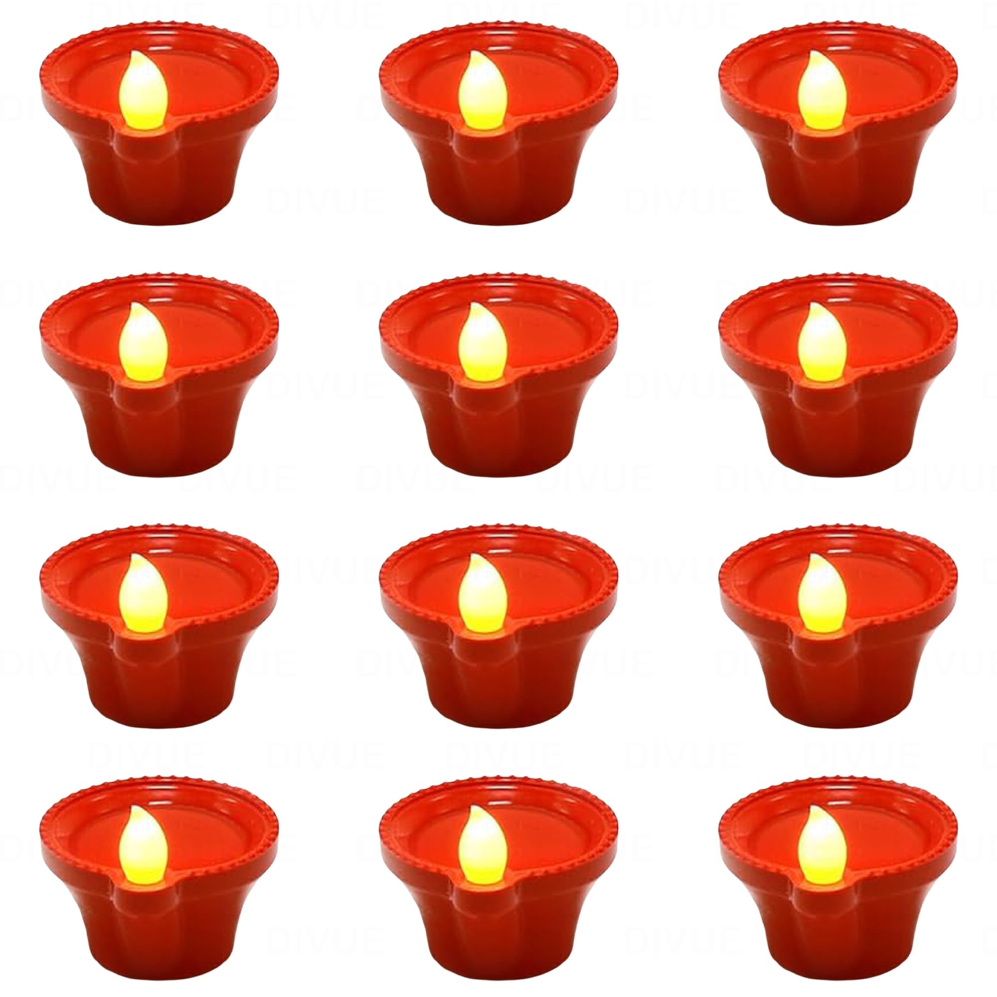 NAXUE Water Sensor Diya Lights Electric Flameless & Smokeless LED Diyas | Eco-Friendly Led Diyas Candle E-Diya Warm Ambient Lights for Home Decor, Diwali Festivals Decoration, Christmas New Year 12PCS