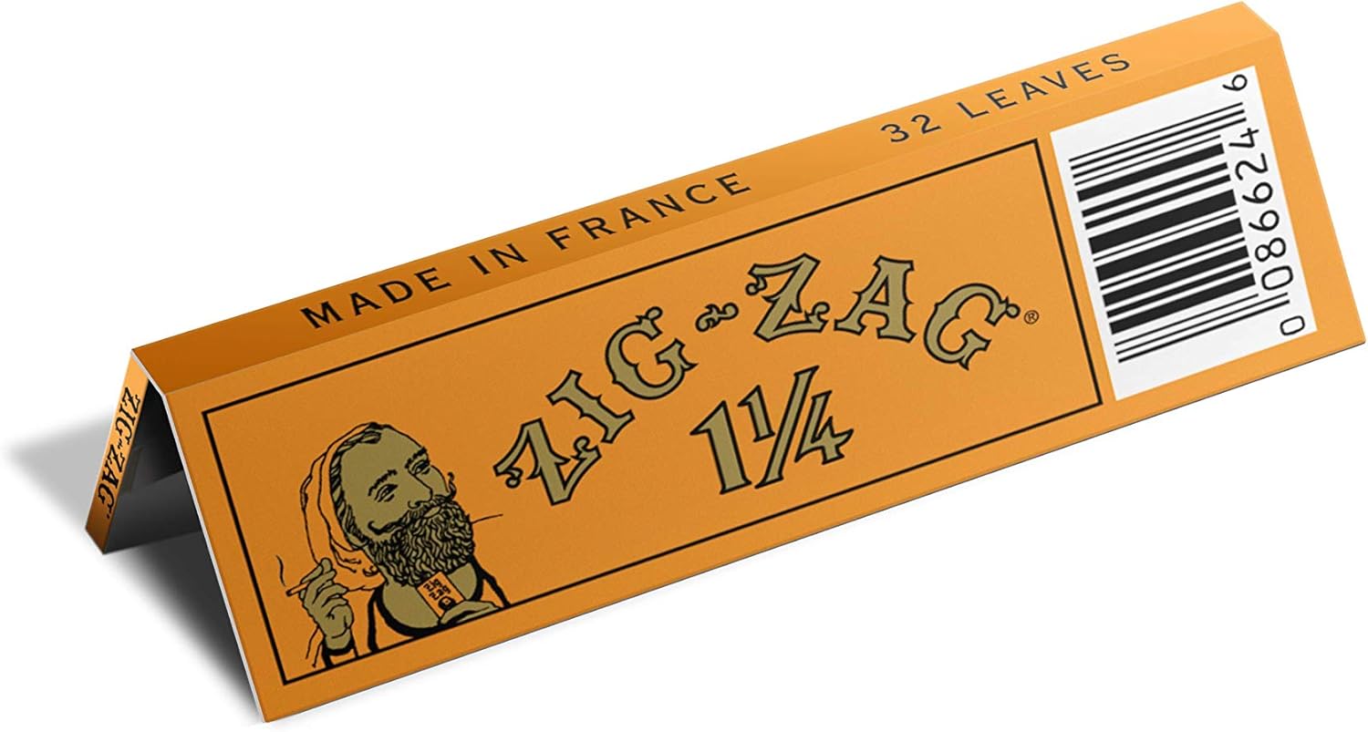 Zig-Zag Rolling Papers - 1 1/4 French Orange Rolling Papers - Natural Gum Arabic - 78 MM - 24 Booklets with 32 Papers per Booklet
