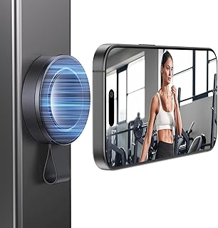 MiiKARE IronGrip Slim Magnetic Phone Holder | [Dual Grip] Magnet & Suction | Universal & Portable Phone Mount for Gym, Shower, Kitchen | Compatible with iPhone 16 Pro Max 15 14 13 12
