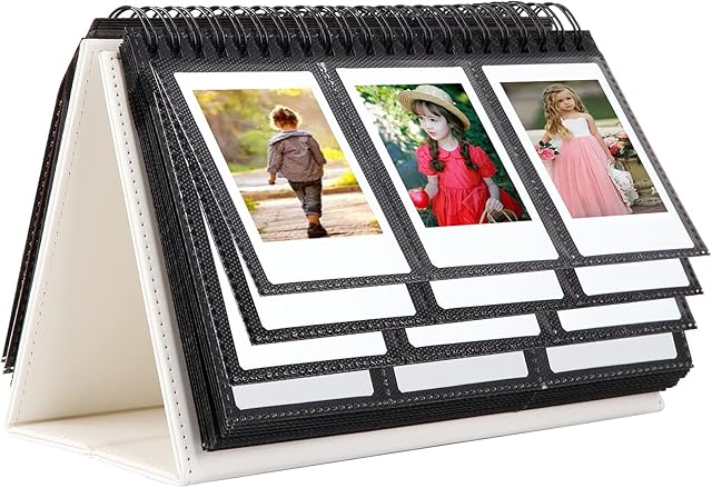 96 Pockets Desk Mini Photo Album For Fuji Instax Mini 12/Mini 11/Mini 9/Mini 40/Mini EVO, For Polaroid Z2300/Polaroid PIC-300P/Polaroid Z2300/Polaroid Snap Film,2X3 inch Name Card (White)