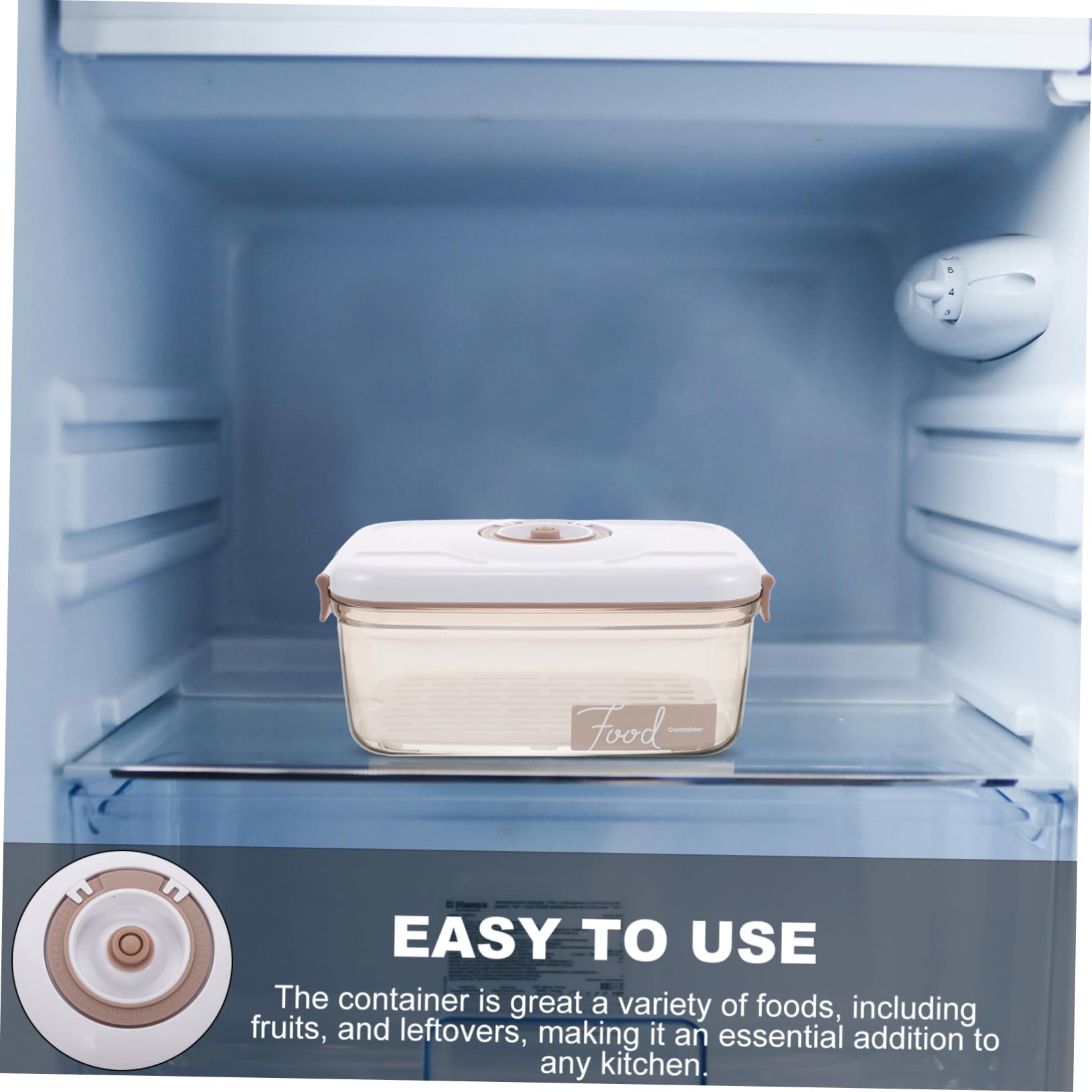 Operitacx Contenitore Sottovuoto per Alimenti 2, 1 l Beige, Plastica